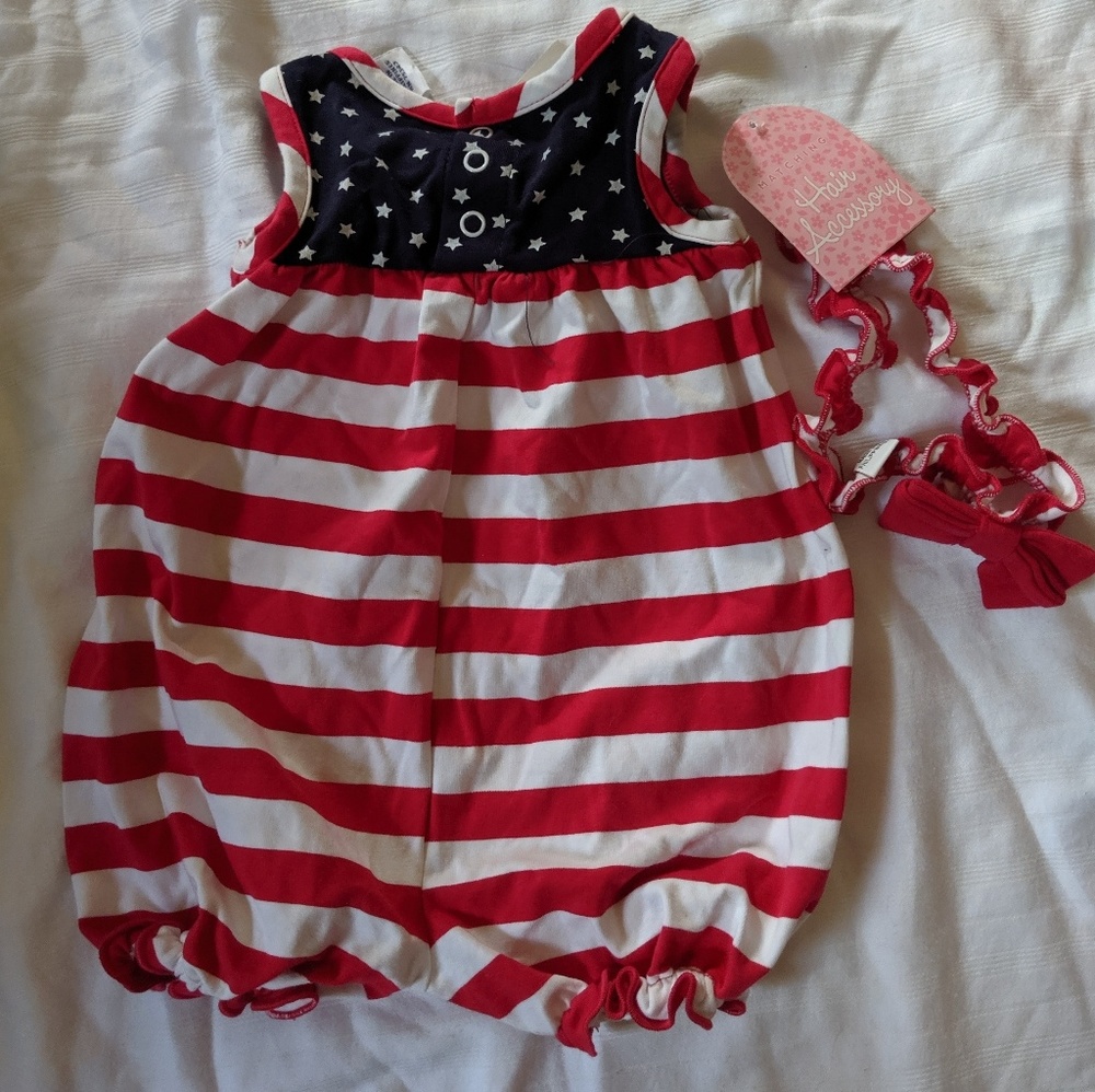 Authentic Baby American Flag pattern One-piece